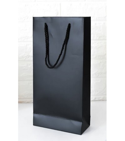 Plain Black Kraft Double Bottle Wine Bag for 2 wine bottle (100302)