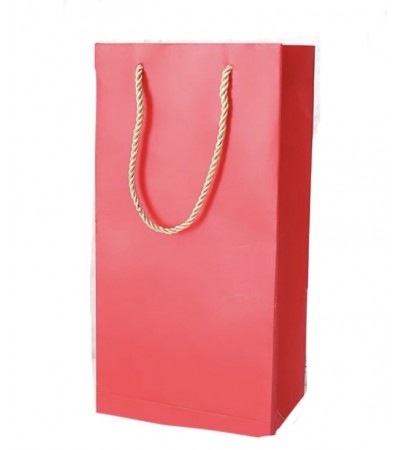 Plain Red Kraft Double Bottle Wine Bag for 2 wine bottle (100402)