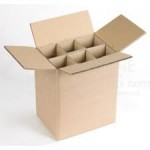Plain Brown Single Wall Wine Carton With Dividers for 6 Wine Bottles  (WB6) - 260 x 175 x 340mm